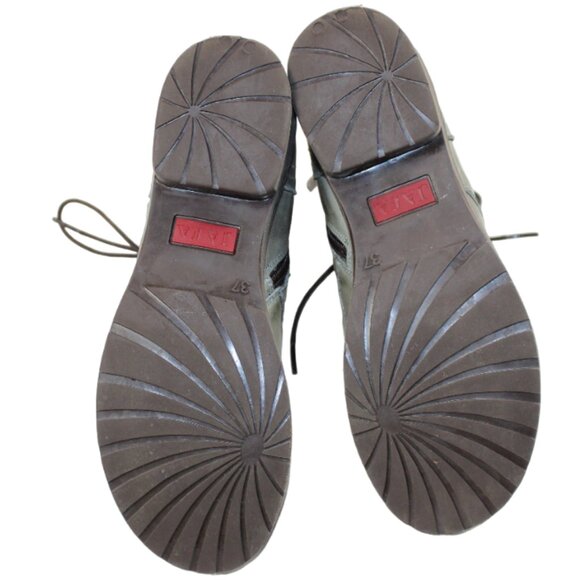 Jafa Graphite Distressed Lace Up Combat Tall Hand Made Ankle Boot,Size 37 (US 7) - Picture 6 of 13